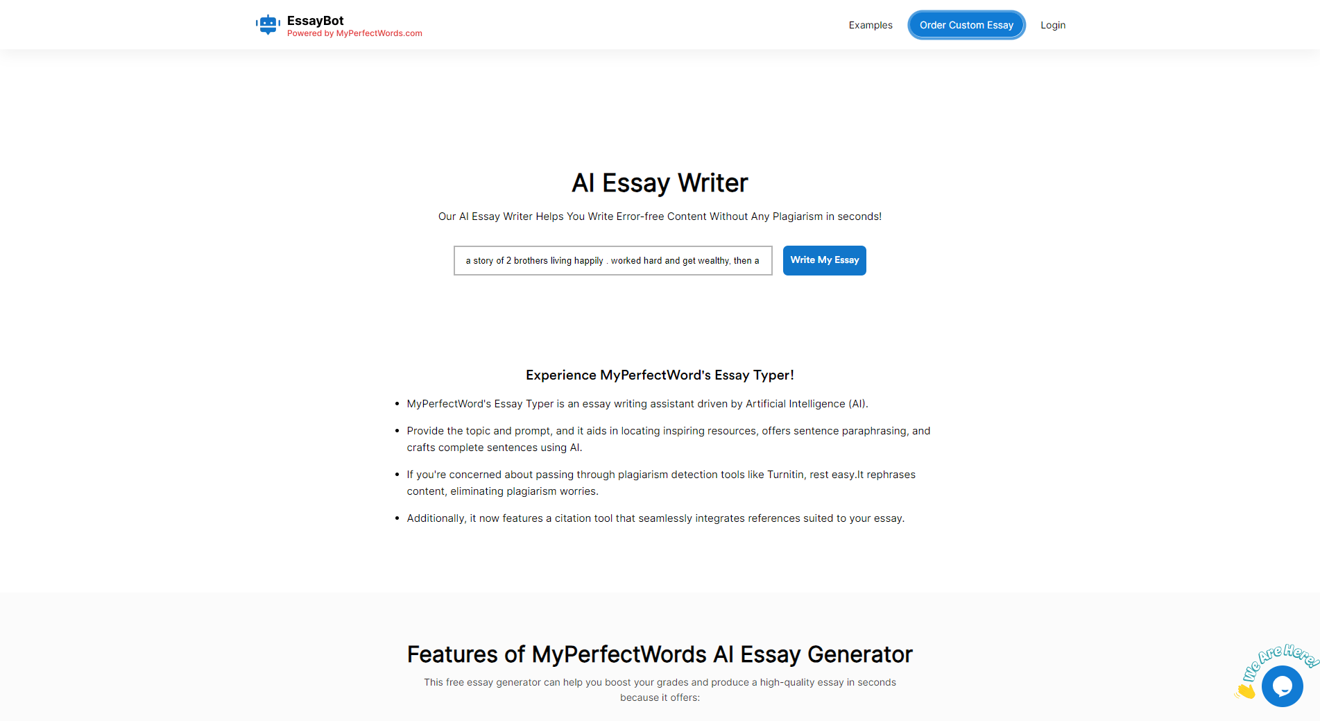 MyPerfectWords.com Essay Bot