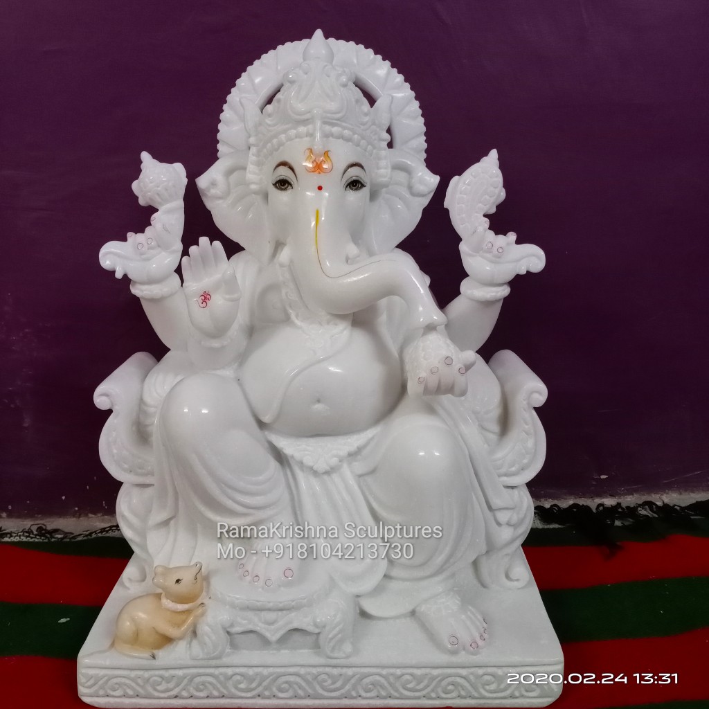 white marble Ganesh murti