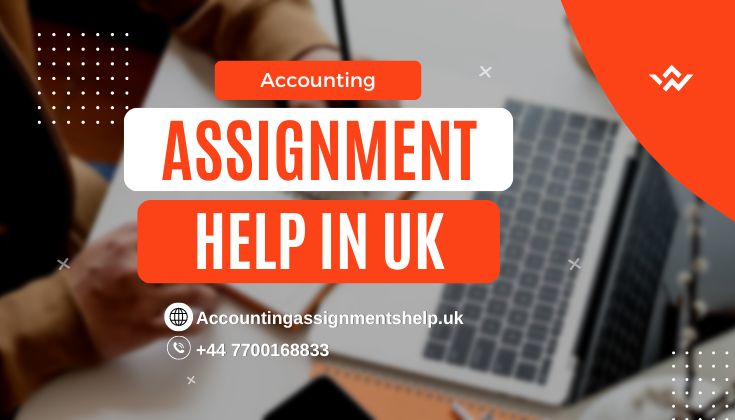accounting assignment help in uk and a person sitting at a desk with a laptop