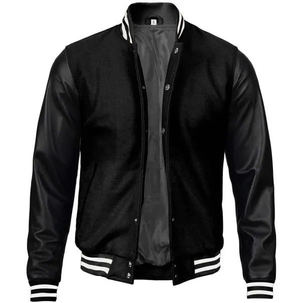 Mens-Black-Letterman-Varsity-Jacket-With-Leather-Sleeves-front (1)