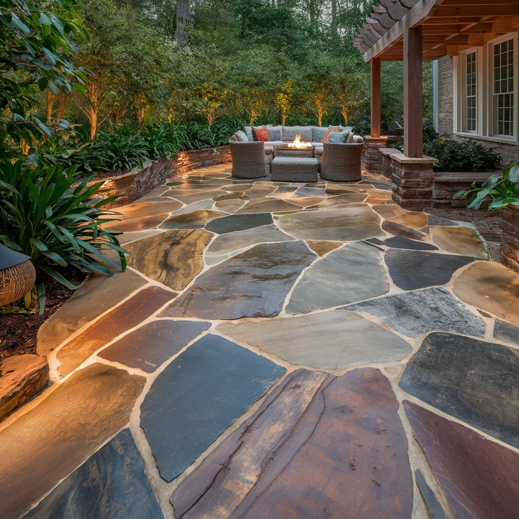 Premier Asphalt Services construct a flag stone patio